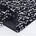 Black embroidery velvet velour fabrics factories in china fabric with glitter sequins